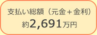 支払い総額（元金＋金利）約2,691万円